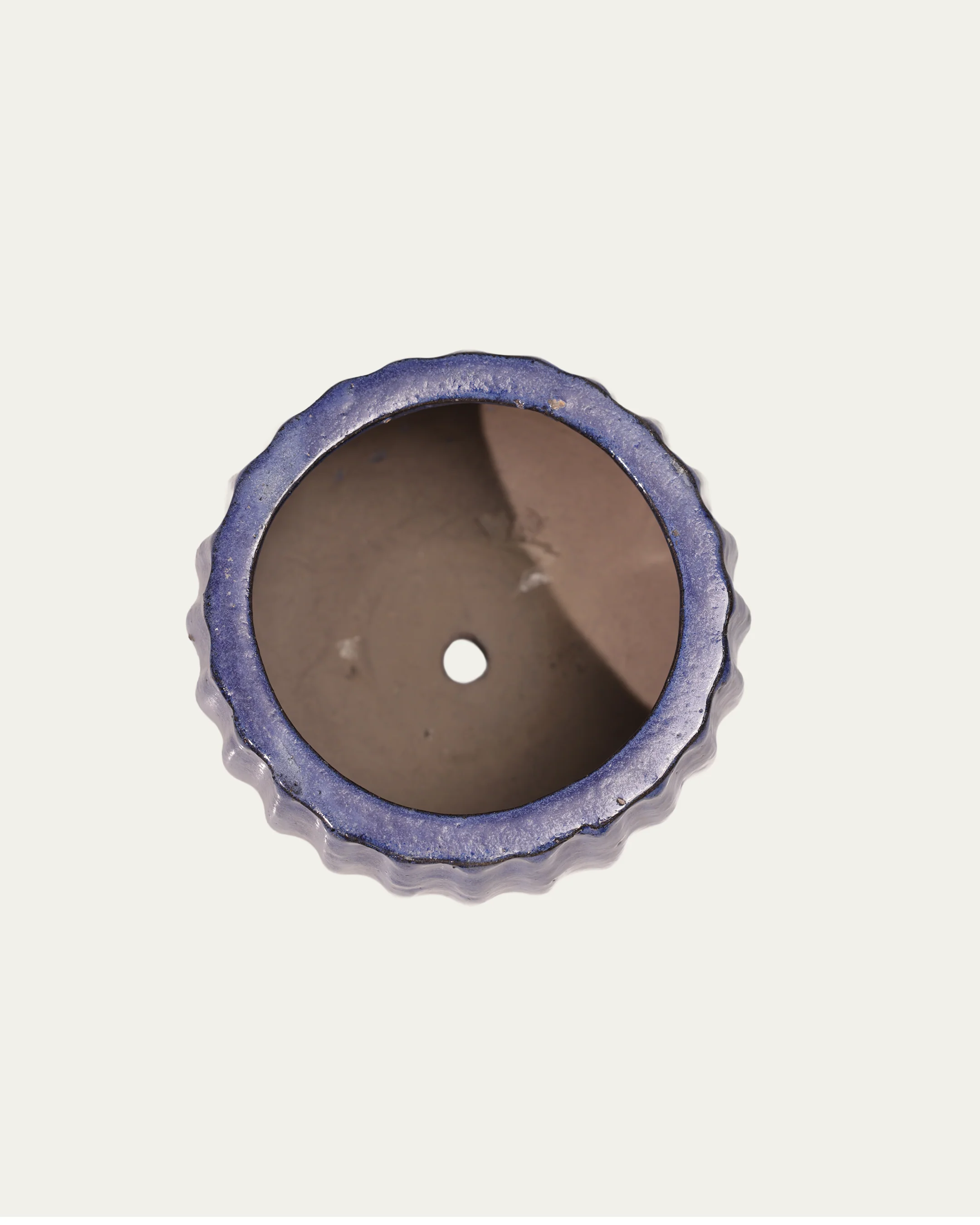 Deep Blue Ribbed Glaze vase - Image 4