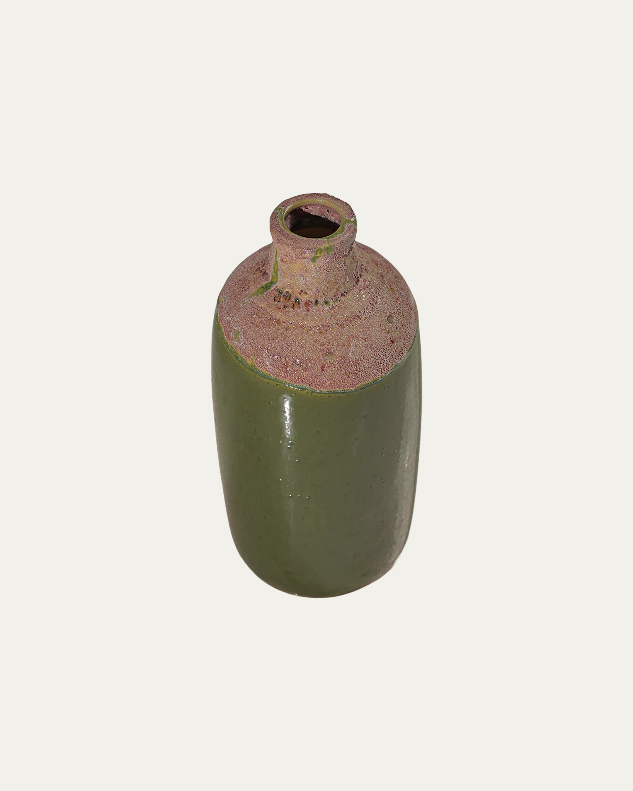 Green bubble ancient moon glaze Vase - 17x34 - Image 3