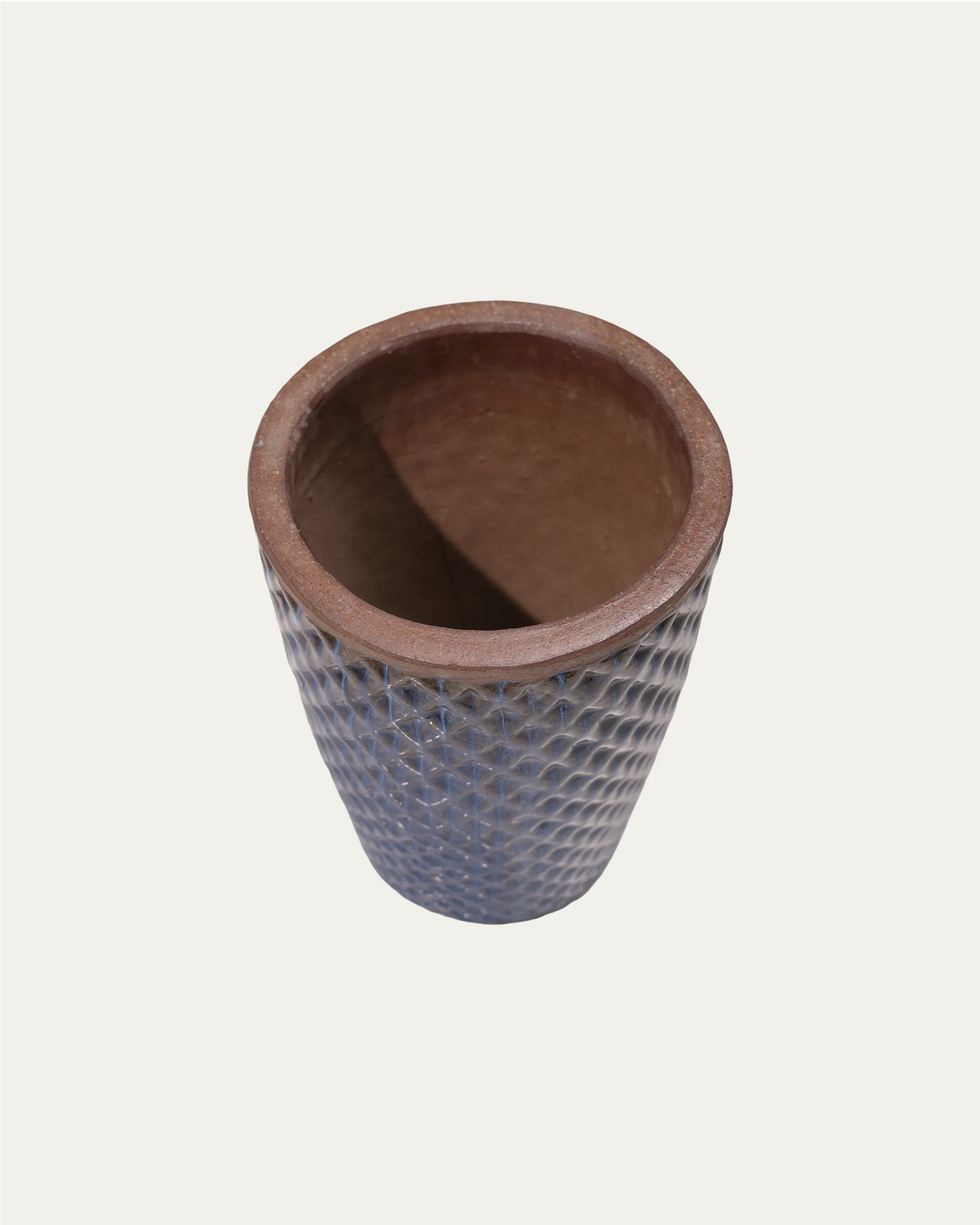 Indigo Textured Moon Glaze Vase - Image 4